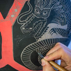 Vicky Lindo and Bill Brookes at work in their studio 2020